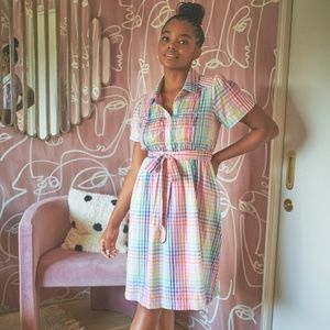 the odells x oh joy! dress gingham rainbow 🌈 ✨ free shipping